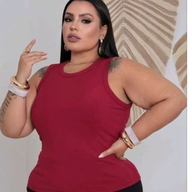 Regata feminina plus size Blusas ribana
