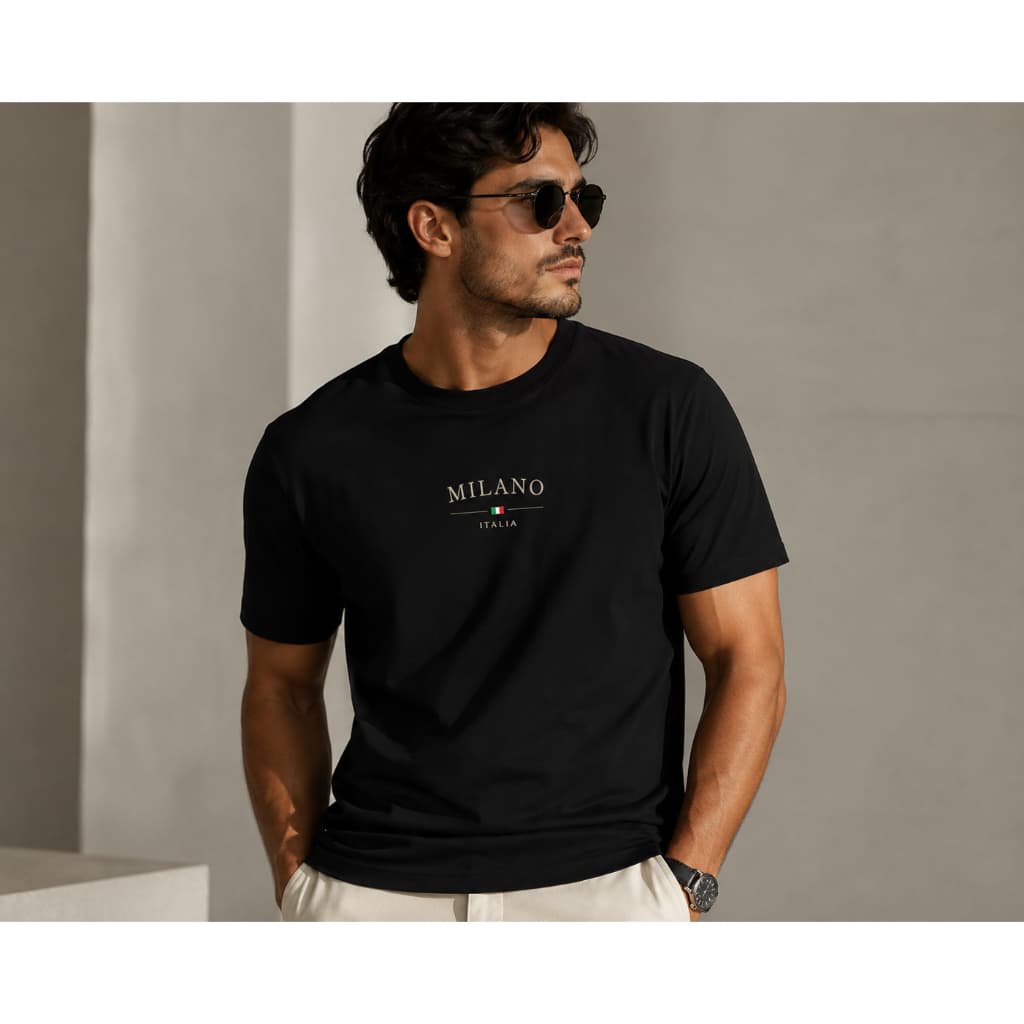Camisa Masculina Milano Italia 100% Algodão Confortavel Gola Reforçada  Premium