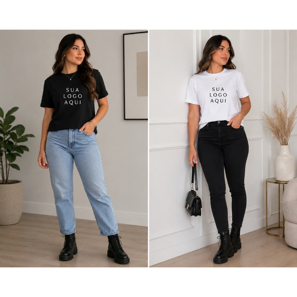 Camiseta Personalizada com Sua Logo | Uniforme Empresarial Premium Masculino e Feminino | Alta Qualidade