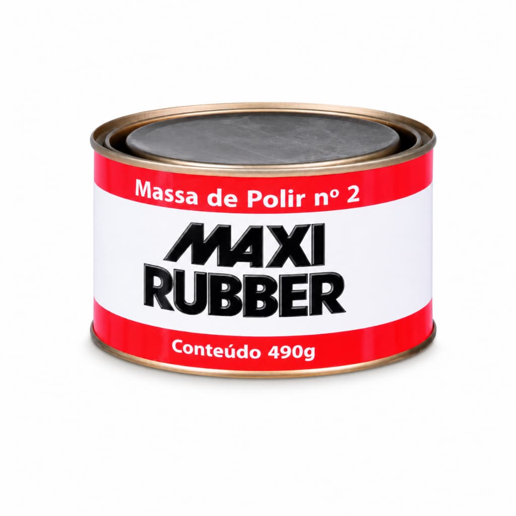 Massa de Polir Nº2 Maxi Rubber 490g Polimento Automotivo Manual ou Politriz