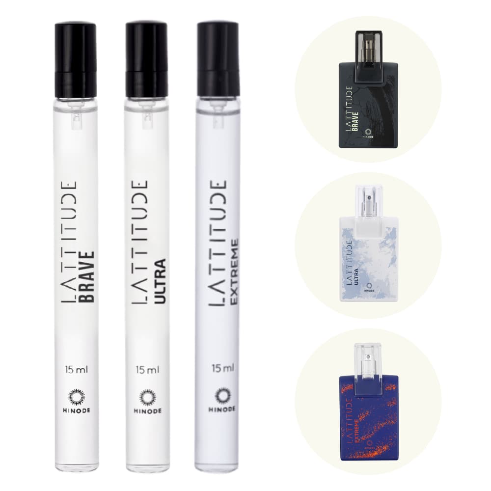 Kit 3 Perfumes Masculinos de Bolso Lattitude Brave + Ultra + Extreme