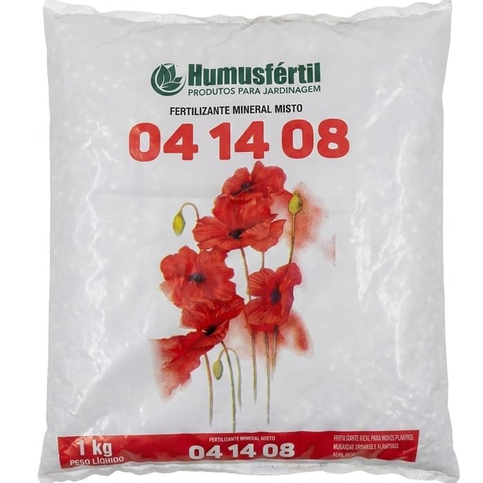 Fertilizante Humusfertil NPK 04-14-08 1kg Adubo para Flores, Frutíferas e Raízes e Plantas Fortes