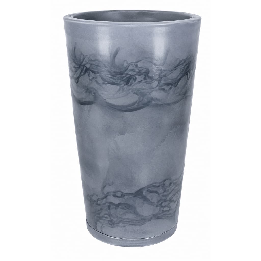 Vasos Para Plantas Coluna Marmorizada Tamanho M com Prato Coletor - Vaso Decorativo em Polietileno