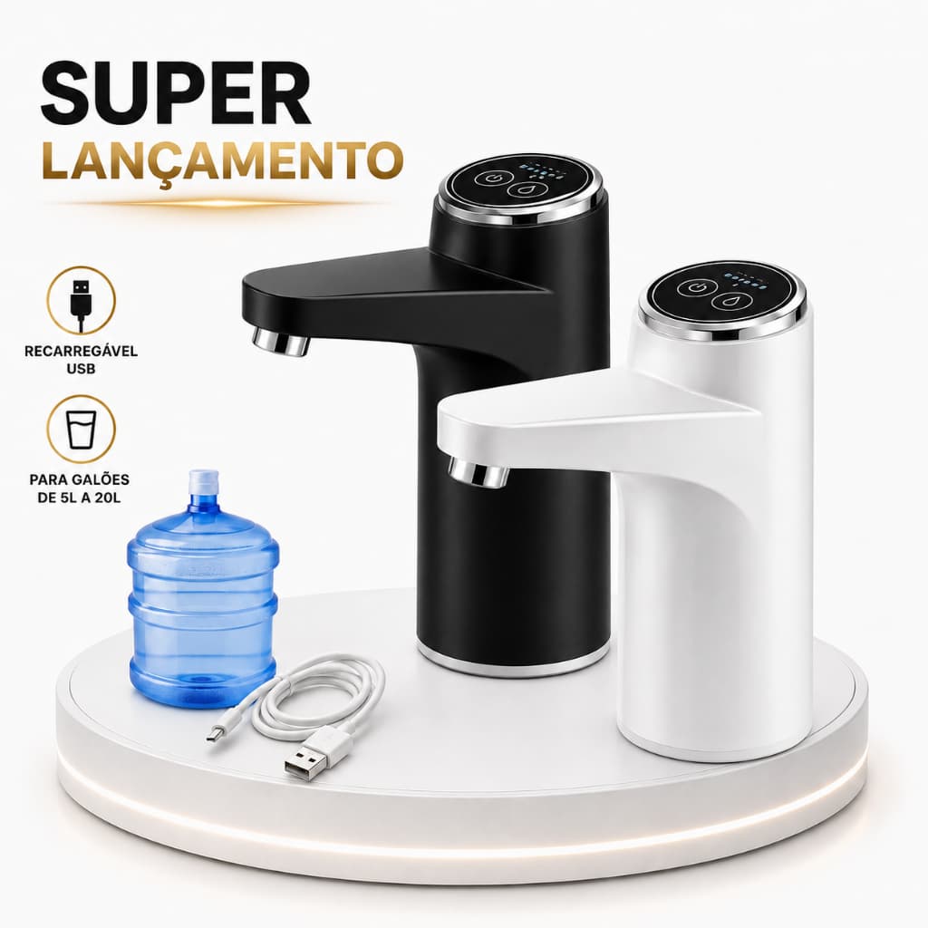 Bomba Elétrica para Galão de Água 10L 20L USB Recarregável NY-10 Bebedouro Automático Original