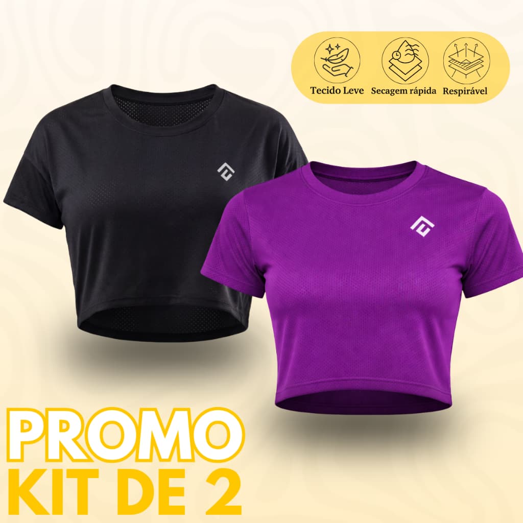 Kit 2 Camiseta Dry Fit Feminina Academia Fitness Respirável