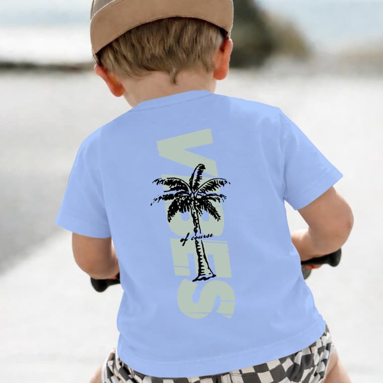 Camiseta Vibes Estilo Casual Infantil Manga Curta e Gola Redonda Ideal para Irmãos/Irmãs