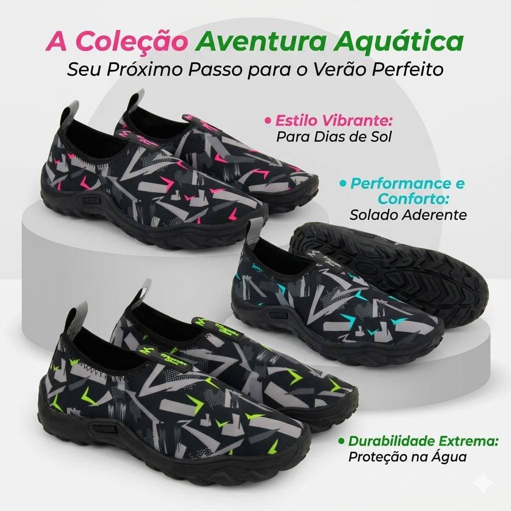 Sapatilha Aquatica Neoprene Premium Tenis Hibrido Nautico Praia Cachoeira Antderrapante Proteção Confortavel Seca Rapido