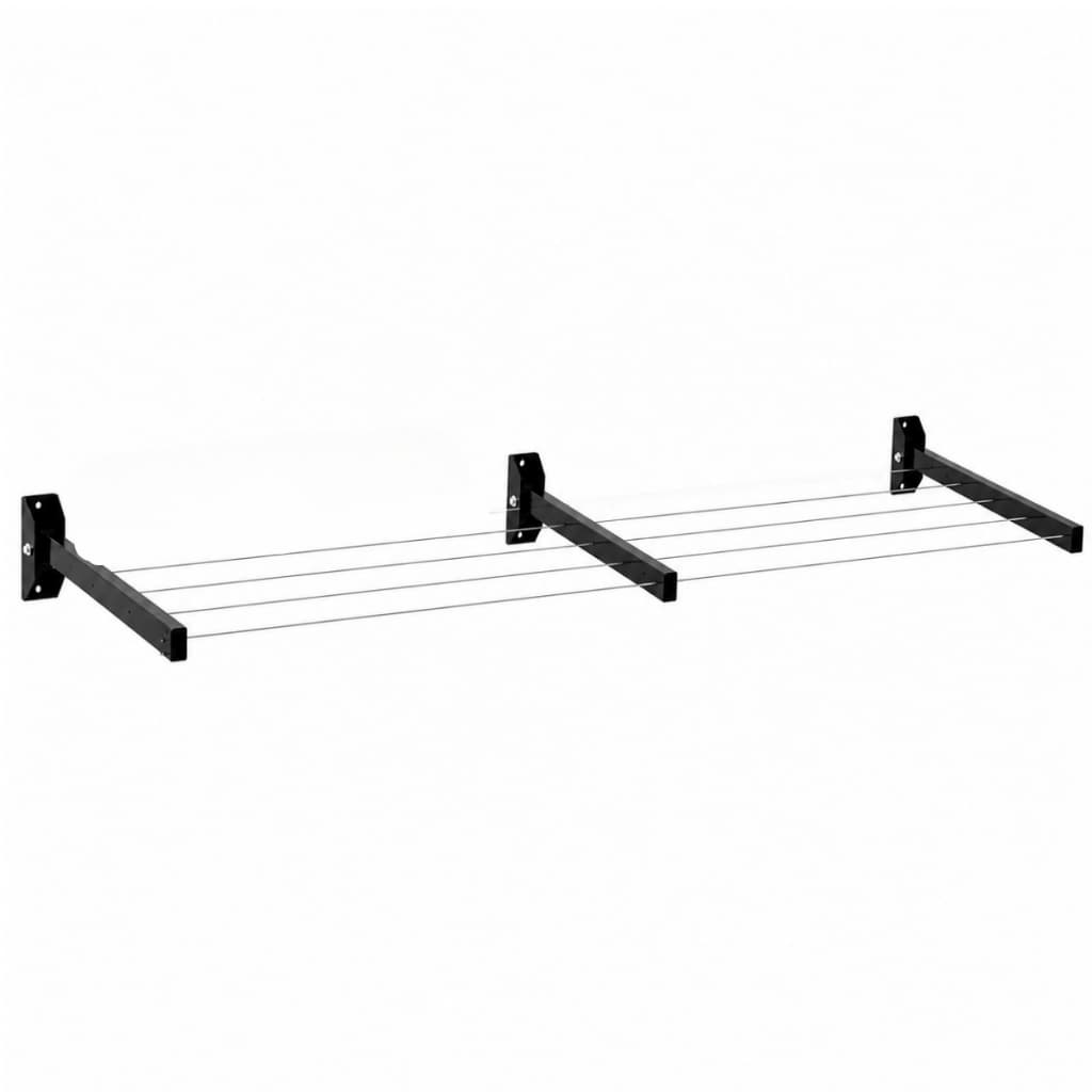 Varal Retrátil de Parede Kit Completo 4m ou 8m Preto ou Branco Promoção