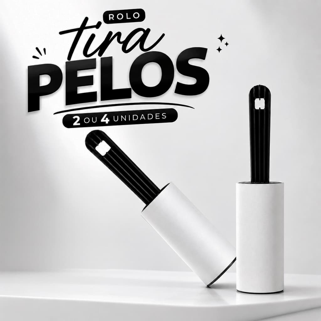 Rolo Adesivo Tira Pelos de Roupas Adesivos Limpa Plumas Fiapos Estofados Solução Pratica 2 ou 4 Uni