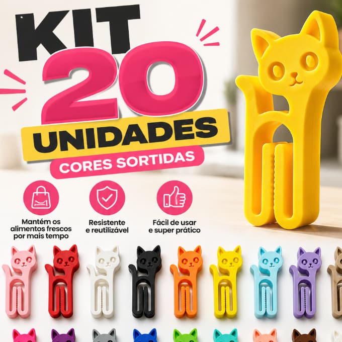 Prendedor para Fechar Embalagens Lacre Fácil Segura Sacos de Comida Vedação