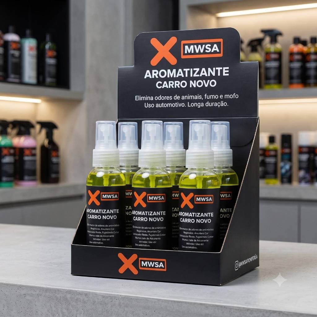 Kit c/ 6 Aromatizantes Automotivo Cheirinho Para Carro Bactericida/Sanitizante 60ml
