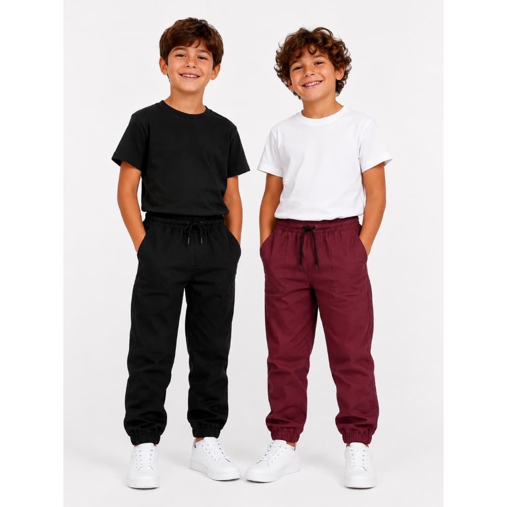 KIT 2 Jogger Infantil Com Cordão de regulagem Na Cintura E Punho Ajustável Na Perna