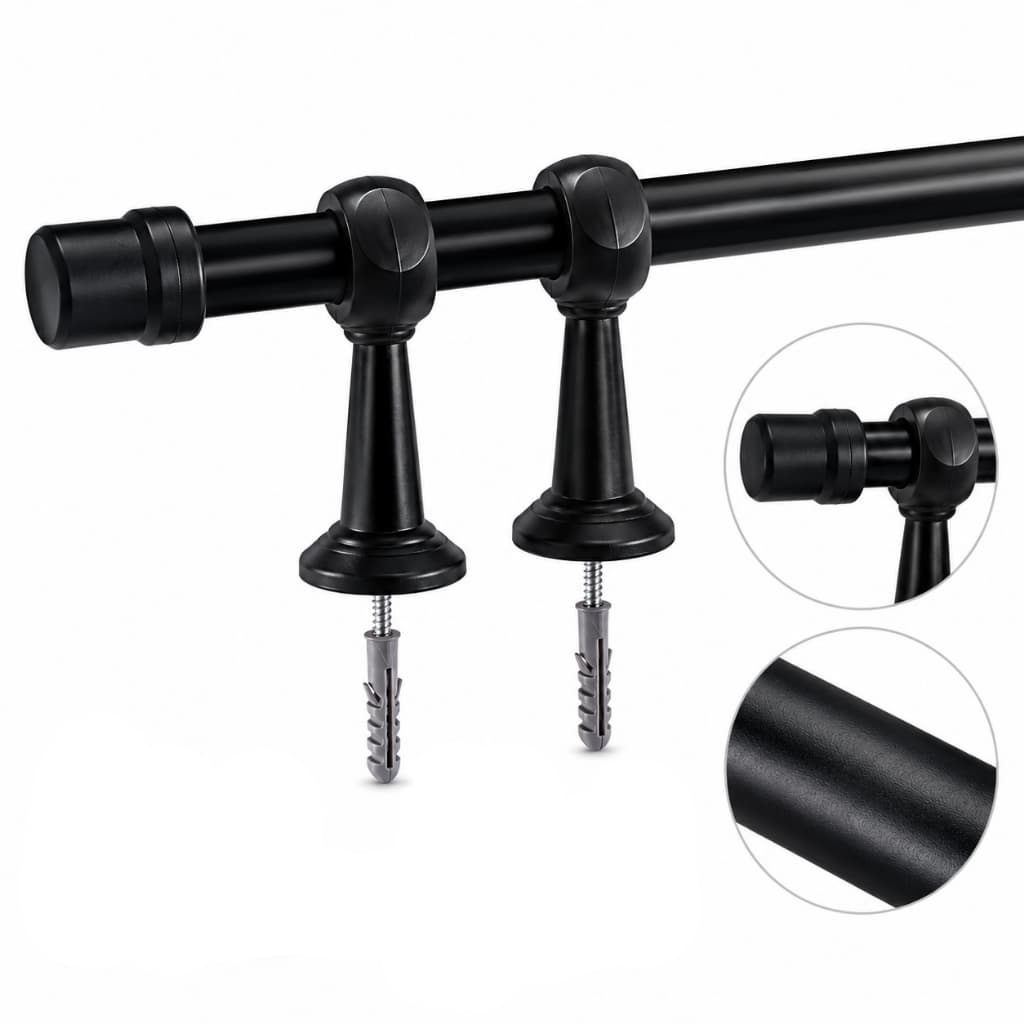 Varão de Cortina 1,80 Metros 19mm Para Sala Cozinha Quarto Escritorio feito em aço Kit Completo