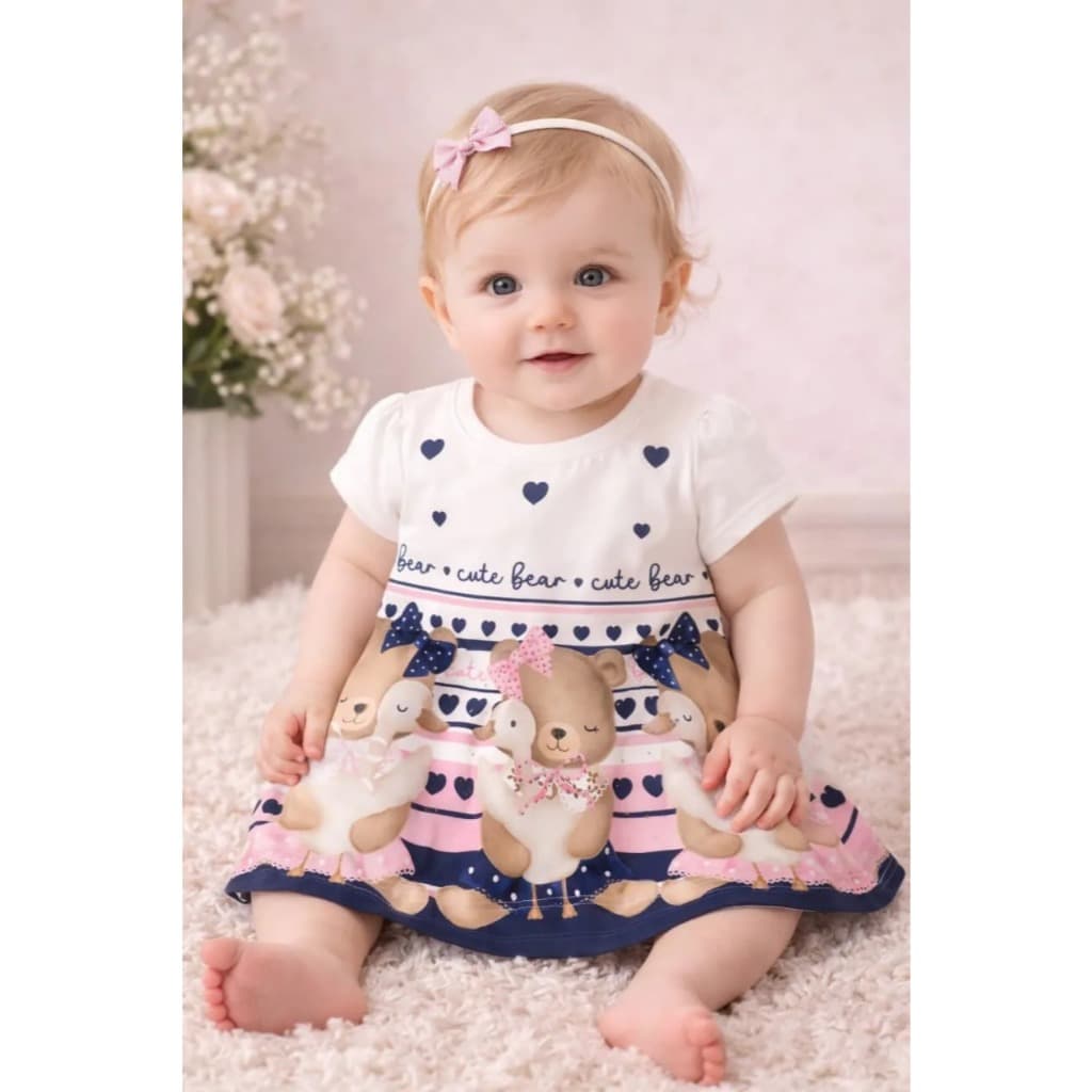 Vestido Infantil Menina Com Estampa Rovitex Kids Trick Nick