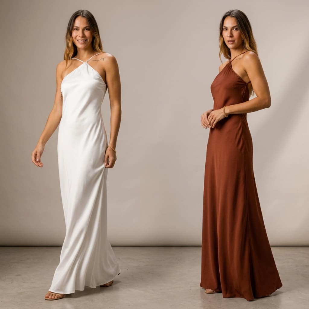 Vestido Longo Feminino Halter Ana Flor Elegante Festa Casamento Formatura Madrinha Verão Moda Feminina Luxo
