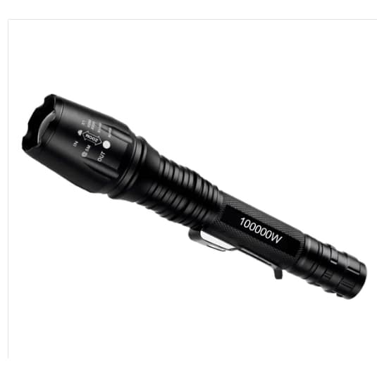 Lanterna LED High Power Flashlight 903 Recarregável 8800mAh USB Preto Alta Potência