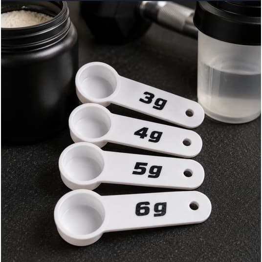 Kit Dosador de Creatina 4 Colheres Medidoras Para Suplementos Academia Casa Uso Diário Prático Fitness