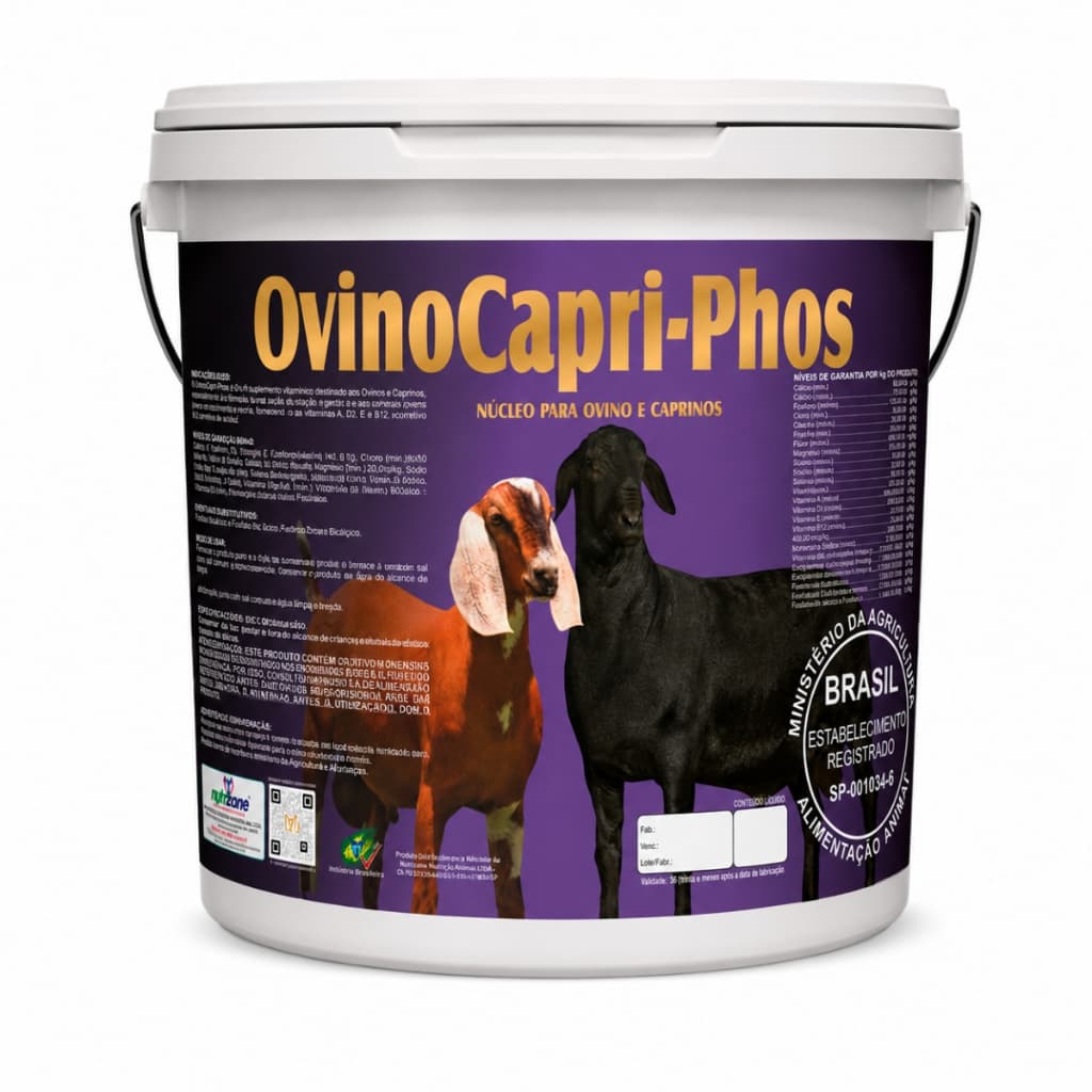 OvinoCapri Phos Agrocave Núcleo com Monensina e Probiótico para Ovinos e Caprinos 5kg 10kg 20kg