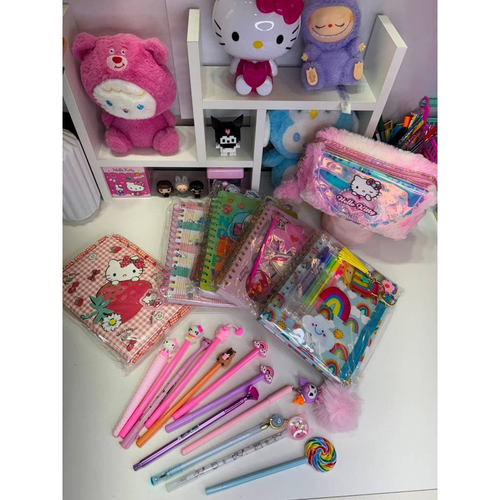 KIT Caderno Luxo + itens de papelaria fofa Presente Encantador