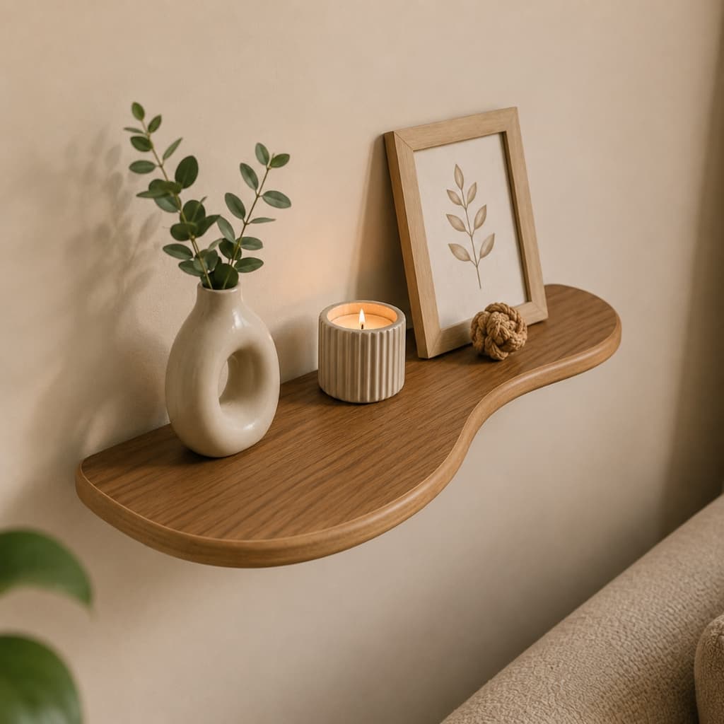 PRATELEIRA ORGÂNICA MDF Flutuante Decorativa para Sala Quarto Banheiro