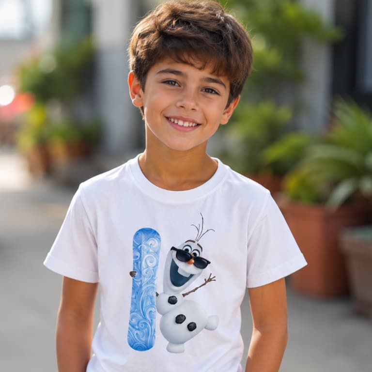Roupa infantil Camisa Camiseta Menino Menina Frozen Ana Elza Gelo Olaf Desenho Filme Disney