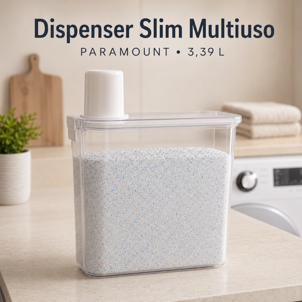Dispenser Slim Multiuso Paramount 3,39 L com Dosador e Tampa Hermética