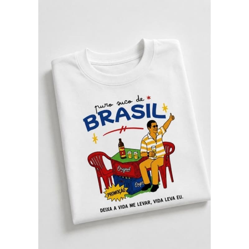 CAMISETA FEMININA PERSONALIZADA ESTAMPADA FRASES CAMISA OVERSIZED VERÃO ZECA PAGODINHO BRASILIDADES 100% ALGODÃO BRASIL