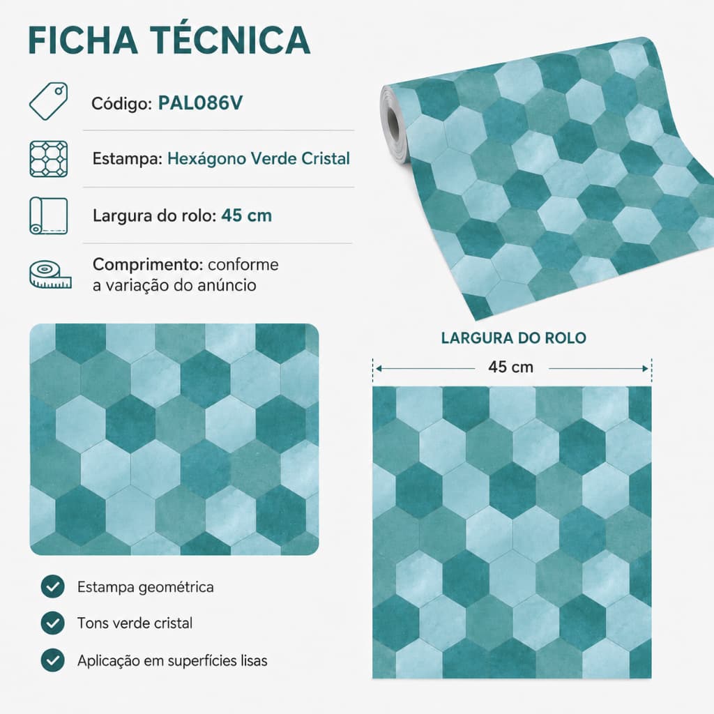 Papel De Parede Hexagonal Mosaico Geométrico azulejo para Cozinha e banheiro