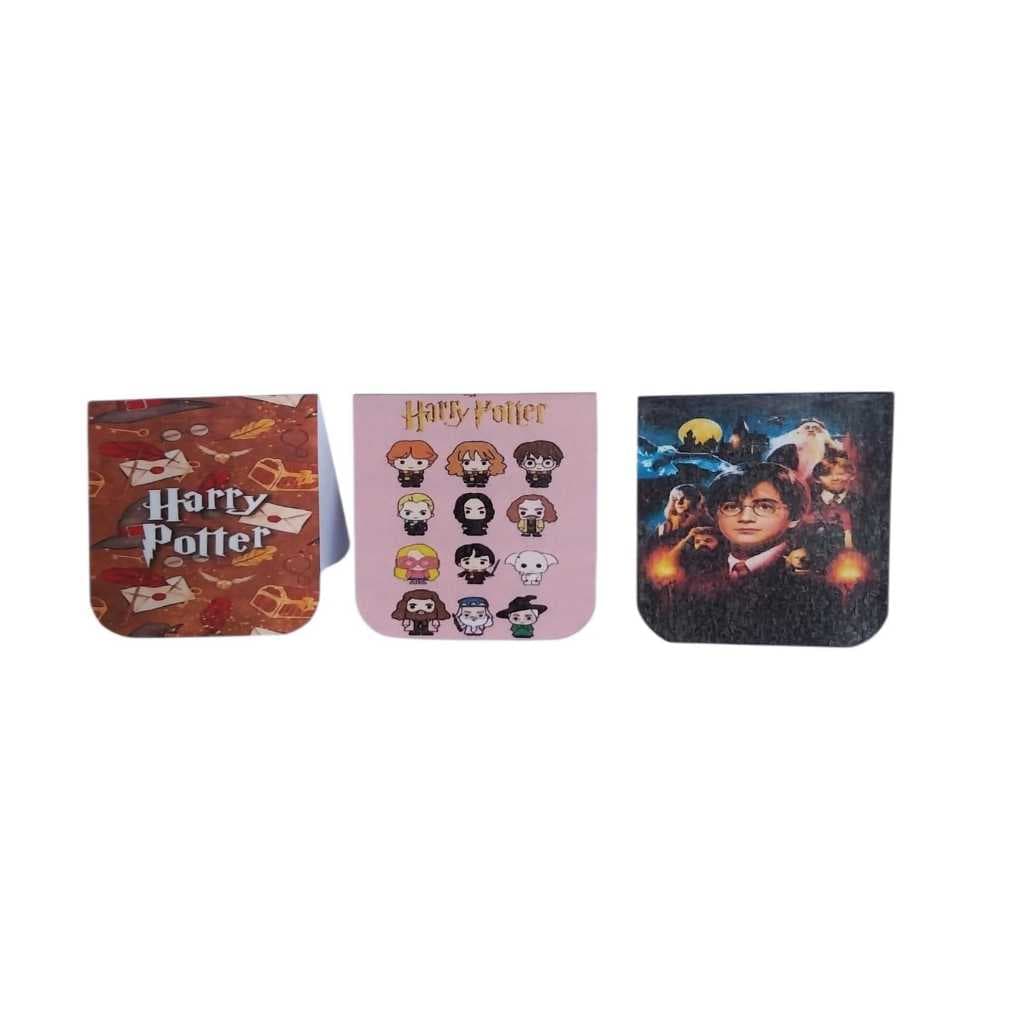 KIT 3 Marcadores de Páginas Magnético Harry Potter marcador de livro presente leitor fã séries acessório literário