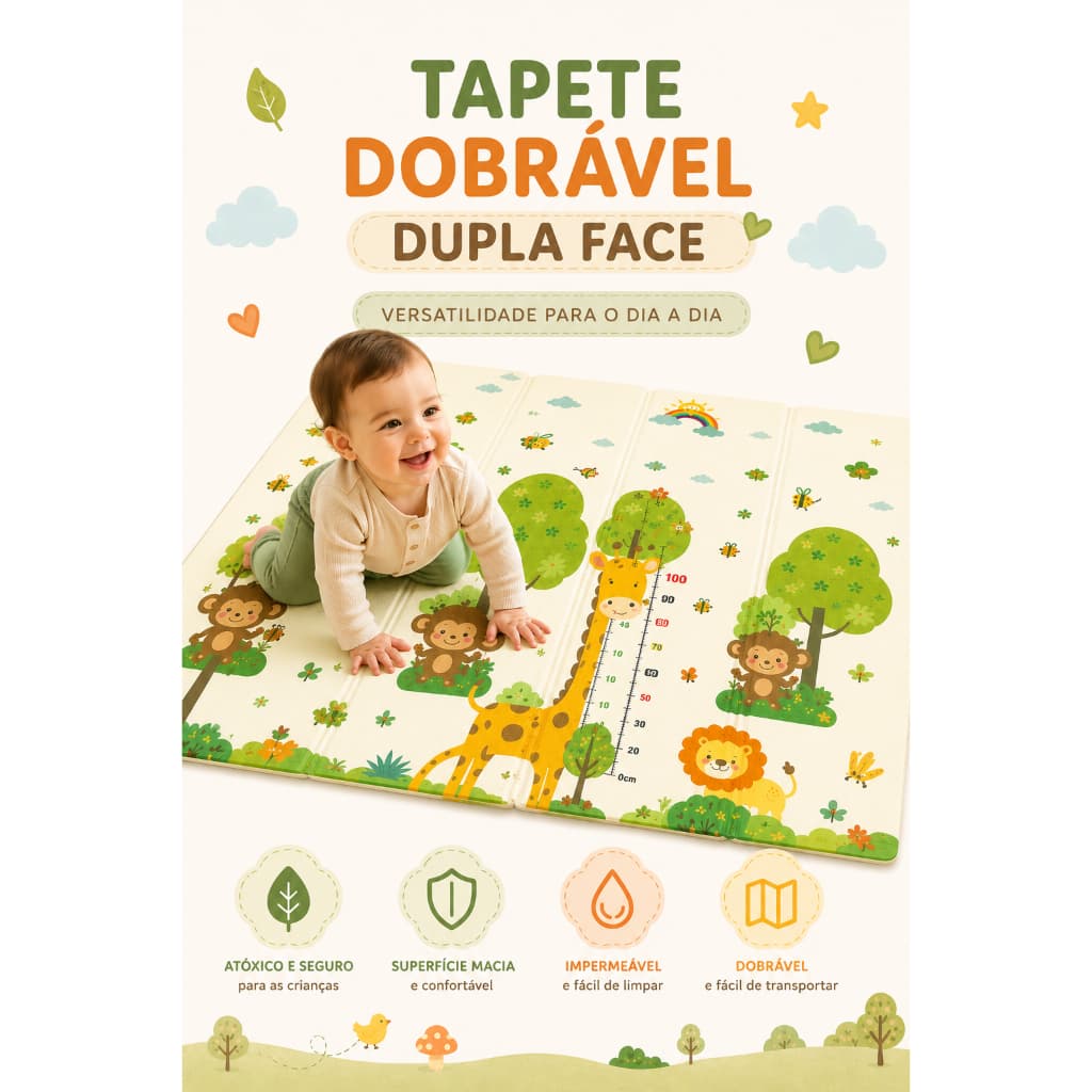 Tapete Tatame Infantil Dupla Face Emborrachado