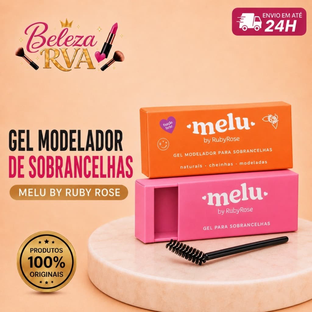 Gel Modelador de Sobrancelhas Melu by Ruby Rose – Fixação Perfeita e Natural