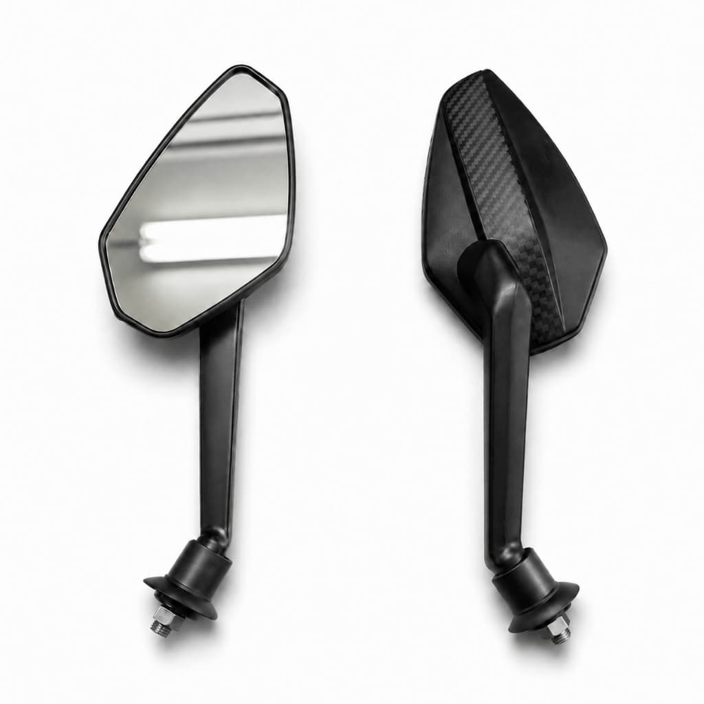 Par Retrovisor 8mm Universal Moto Bike Elétrica Scooter  Esportivo Lente Convexa
