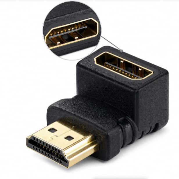 Adaptador Curva Hdmi Em L 90 Graus Macho X Femea Conector Curvo para TV Parede, Monitor e Projetor