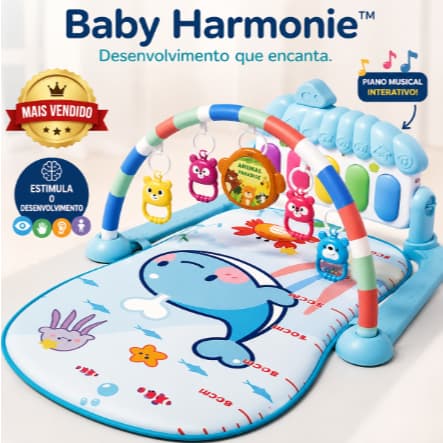 Tapete Musical Bebê Piano Interativo Tapete de Atividades Educativo com Brinquedos Suspensos Desenvolvimento Sensorial