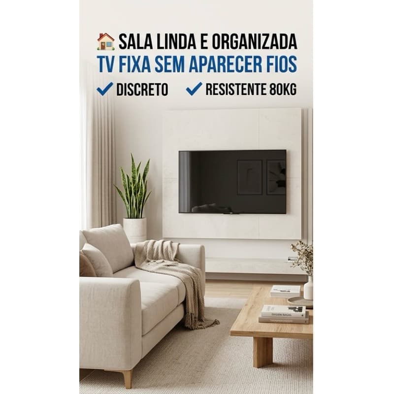 SUPORTE TV ATÉ 80KG | FIXAÇÃO SEGURA | UNIVERSAL 10” A 85” | KIT COMPLETO | ultra resistente