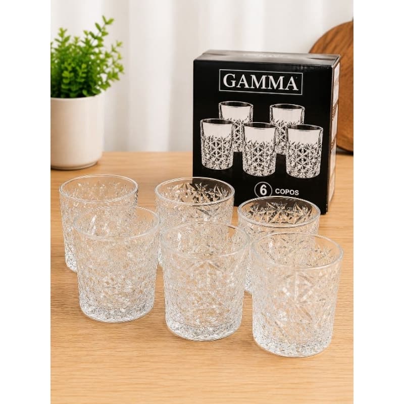 Jogo com 6 Copos de Vidro Gamma – Design Elegante e Sofisticado