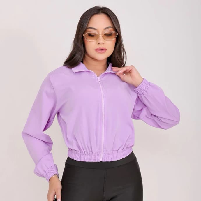 Jaqueta Feminina Corta Vento Casaco Blusa de Frio Fitness Treino Academia Bomber