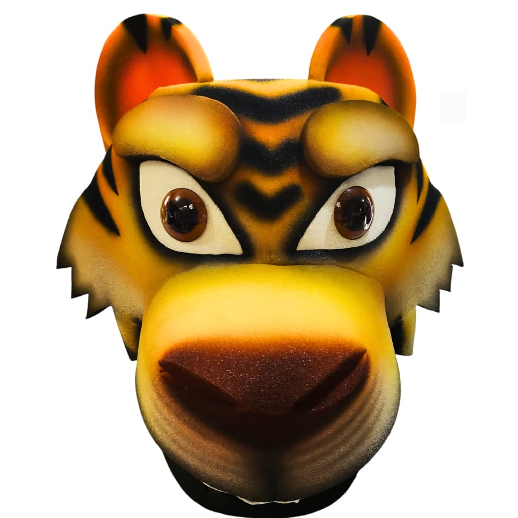 Chapéu Máscara Tigre Em Espuma Fantasia Teatro Cosplay Festa Infantil Adulto Recreação Personagem Escolar