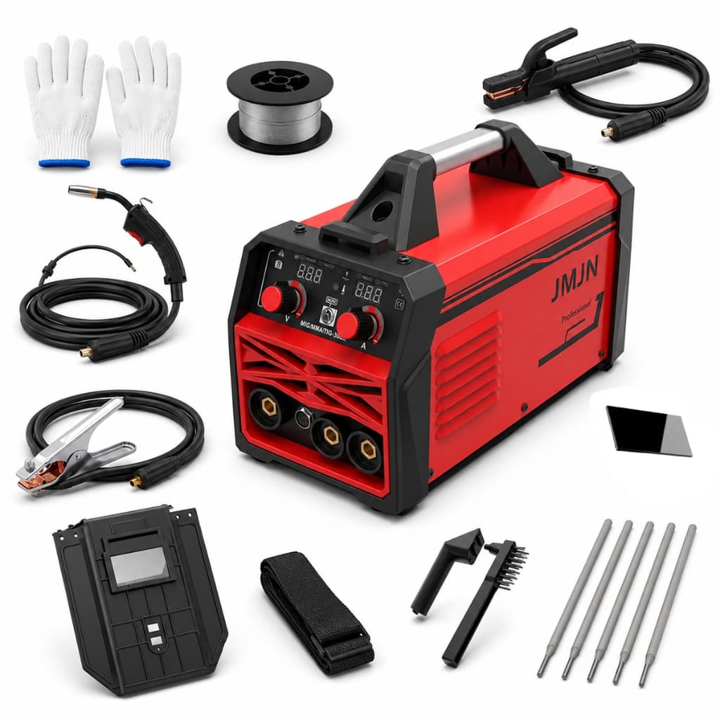 Máquina de Solda Inversora MIG 300A 3 em 1 Bivolt 110V/220V MMA TIG Sem Gás