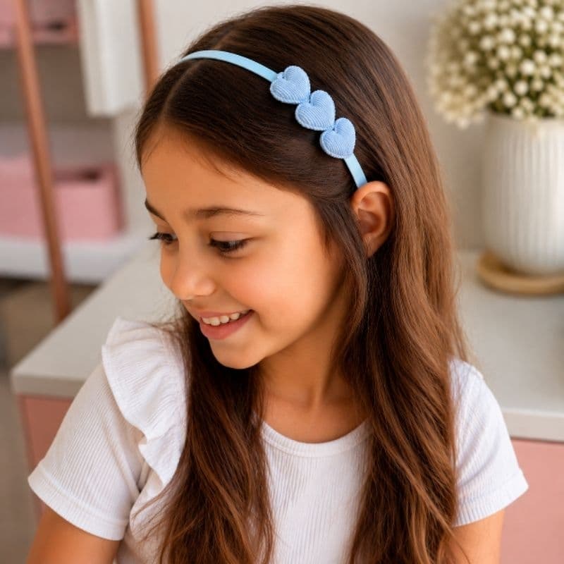 Tiara Infantil Coração | Tiara de Dentinho confortável para Menina | tiara de cabelo para meninas | arco infantil