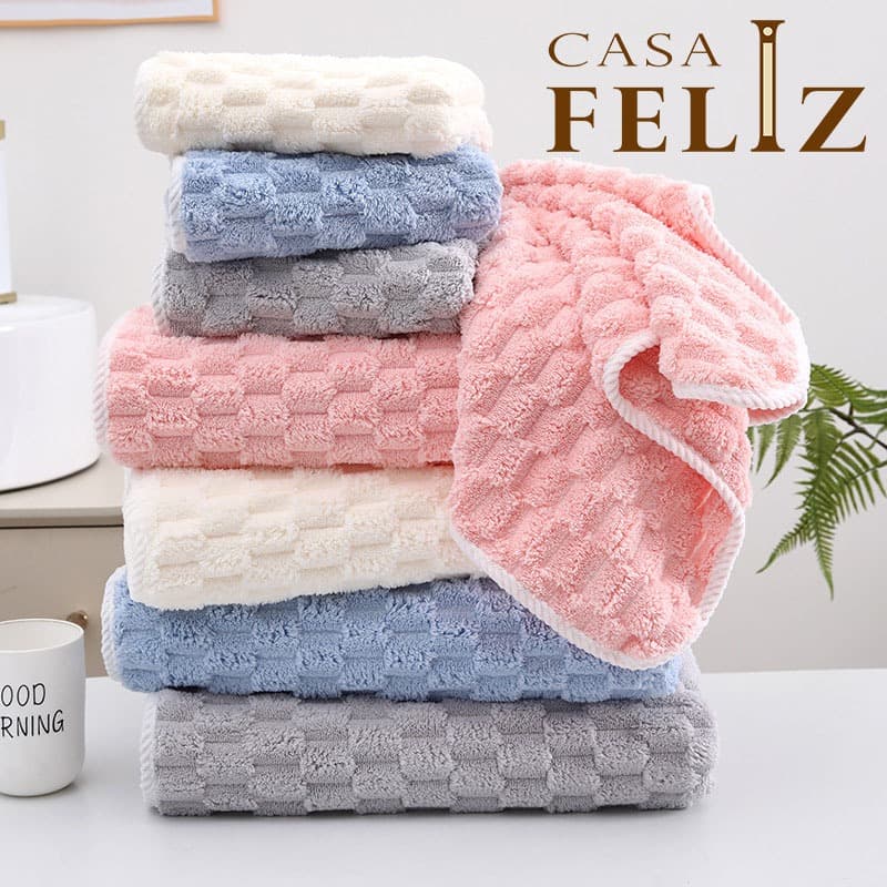 Kit Toalhas Microfibra Banho e Rosto 2/4 Peças, Super Absorvente Macia Grossa Secagem Rápida 70x140cm 35x75cm