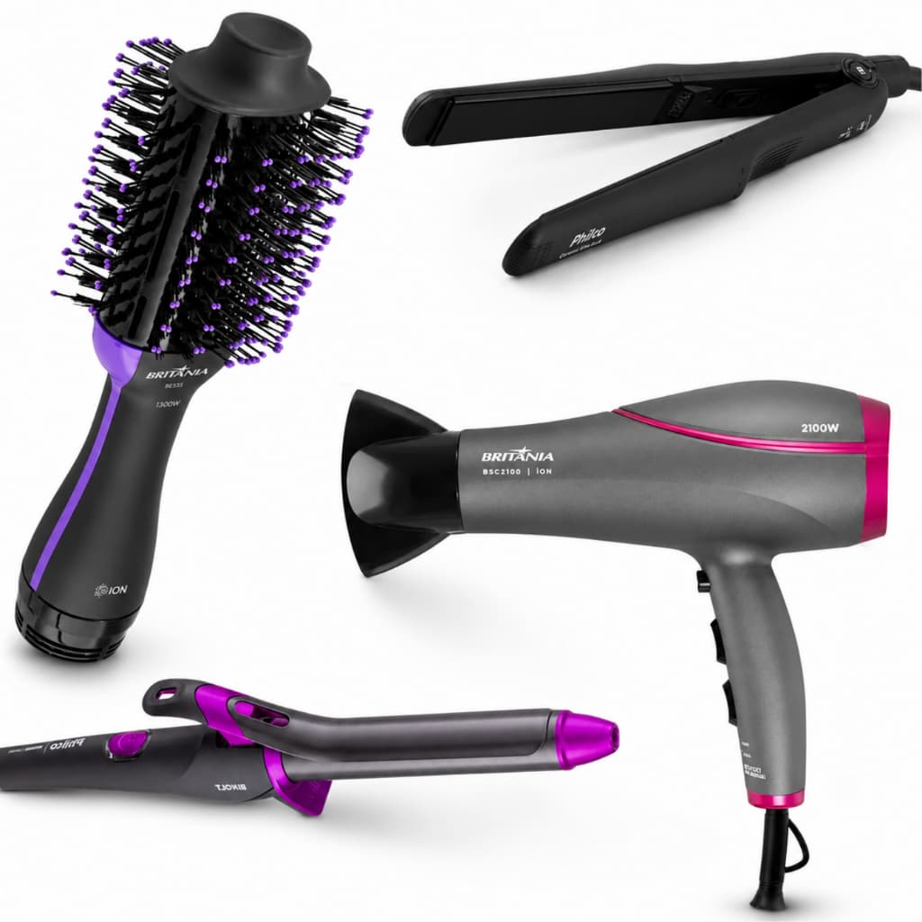 Kit Completo Para Cabelos Secador + Prancha + Escova Secadora + Babyliss Menos Frizz e Mais Brilho