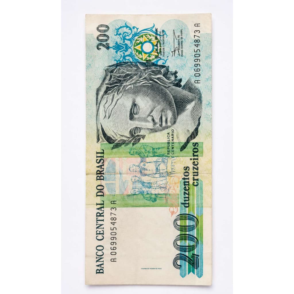 Nota Antiga 200 Cruzeiros Centenário da República Original Cédula Coleção Numismática