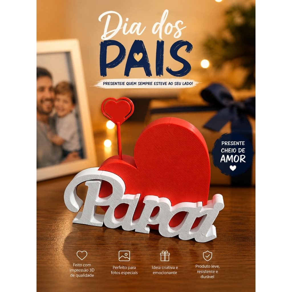 Presente Dia dos Pais Porta Retrato Papai Personalizado / Porta Retrato
