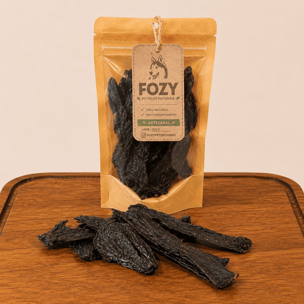 Petisco Natural para Cachorros | Fígado Bovino Desidratado 100% Natural - 60g | Fozy Petiscos