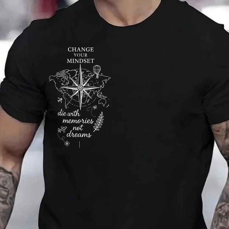 Camiseta Masculina Change Your Mindset Camisa 100% Algodão Malha Premium Frase Motivacional