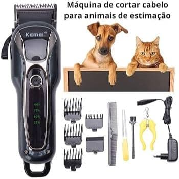Maquina Tosador Kemei Cães E Gatos Pet Profissional Aparador De Pêlos Km-1991 Bivolt Envio Imediato