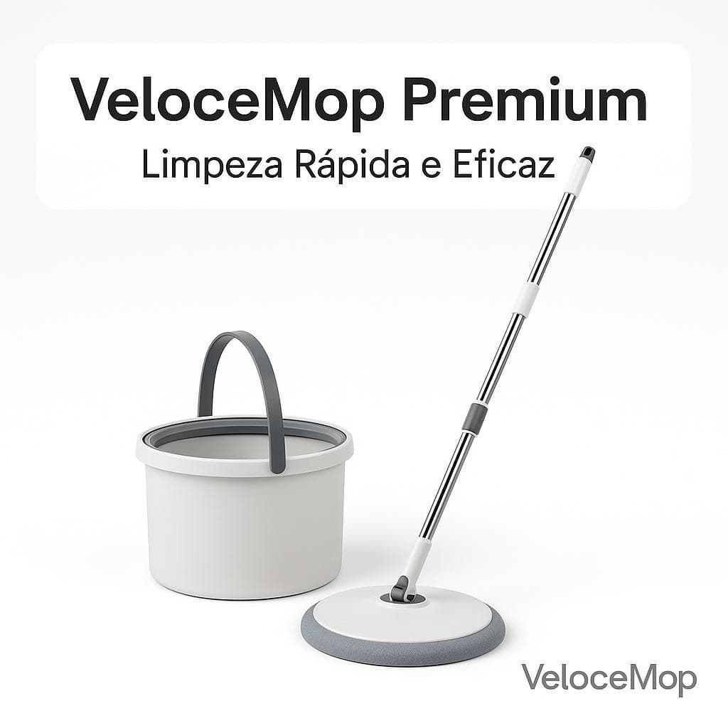 Mop Giratório com Balde e Refil 2 em 1 Limpeza Eficiente