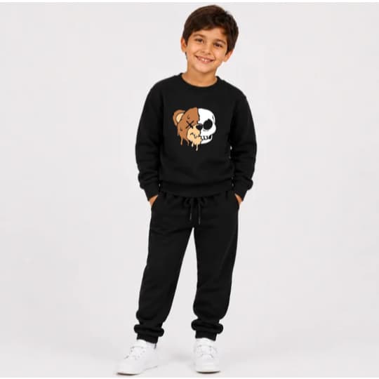 Conjunto Moletom Premium Várias Cores Infantil Estampa Streetwear Ursinho Esqueleto