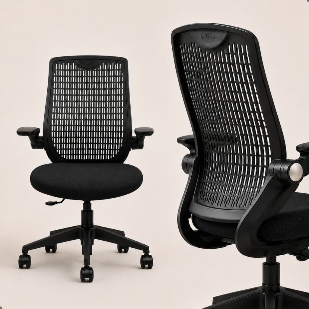 Cadeira de Escritório Ergonômica Giratória Mesh Reclinável com Apoio Lombar Home Office Axial